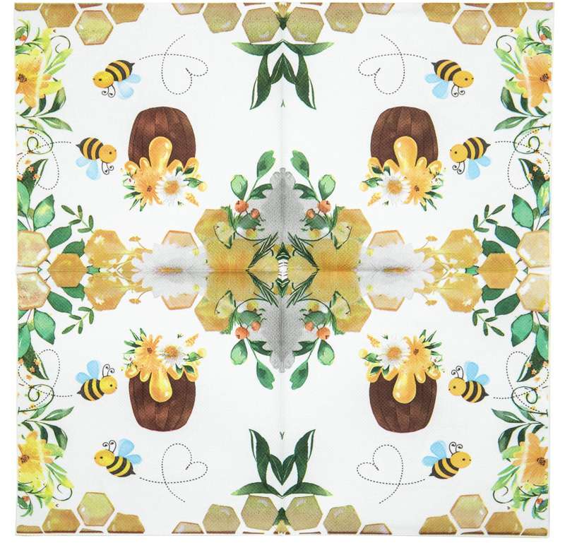 Serwetki Dzbanek miodu z pszczółkami 50szt