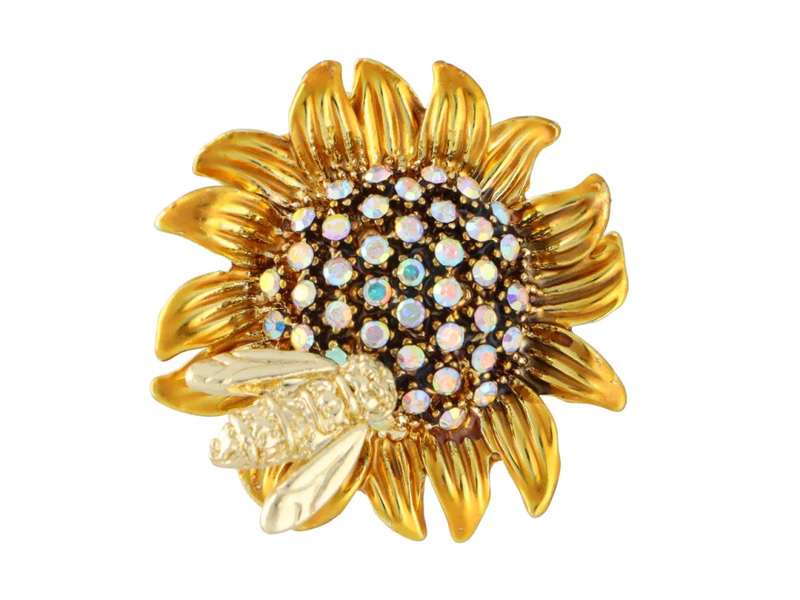 Broszka Pszczoła na Słoneczniku