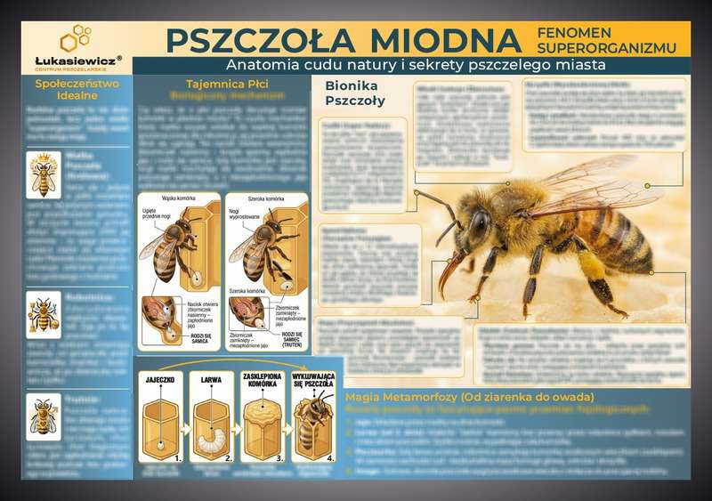 Tablica edukacyjna 60x42cm- PSZCZOŁA MIODNA