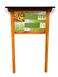 Tablica edukacyjna MATKA PSZCZELA w oprawie drewnianej z kotwami i daszkiem