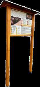 Tablica edukacyjna PYŁEK KWIATOWY w oprawie drewnianej z kotwami i daszkiem