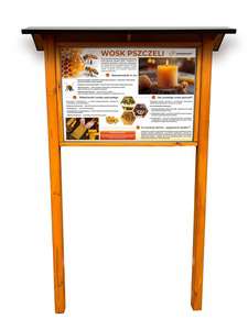 Tablica edukacyjna WOSK PSZCZELI w obramowaniu z kotwami i daszkiem