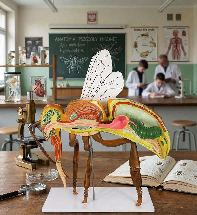 Model ANATOMIA PSZCZOŁY MIODNEJ z tworzywa sztucznego z podstawką Model ANATOMIA PSZCZOŁY MIODNEJ z tworzywa sztucznego z podstawką