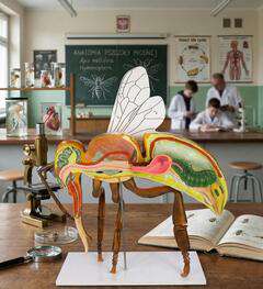 Model ANATOMIA PSZCZOŁY MIODNEJ z tworzywa sztucznego z podstawką