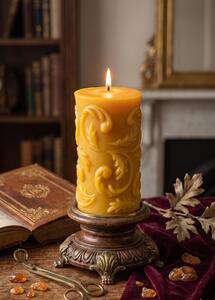 Świeca woskowa - WALEC Z PAPROCIAMI  13,5cm