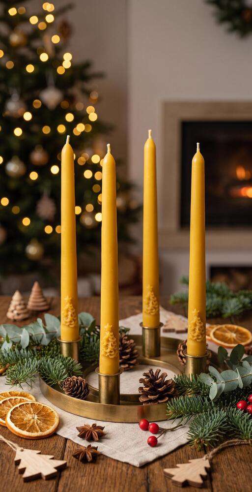 Forma silikonowa ŚWIECA PROSTA Z CHOINKĄ  22,5cm