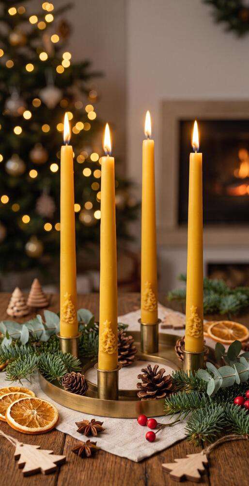 Forma silikonowa ŚWIECA PROSTA Z CHOINKĄ  22,5cm