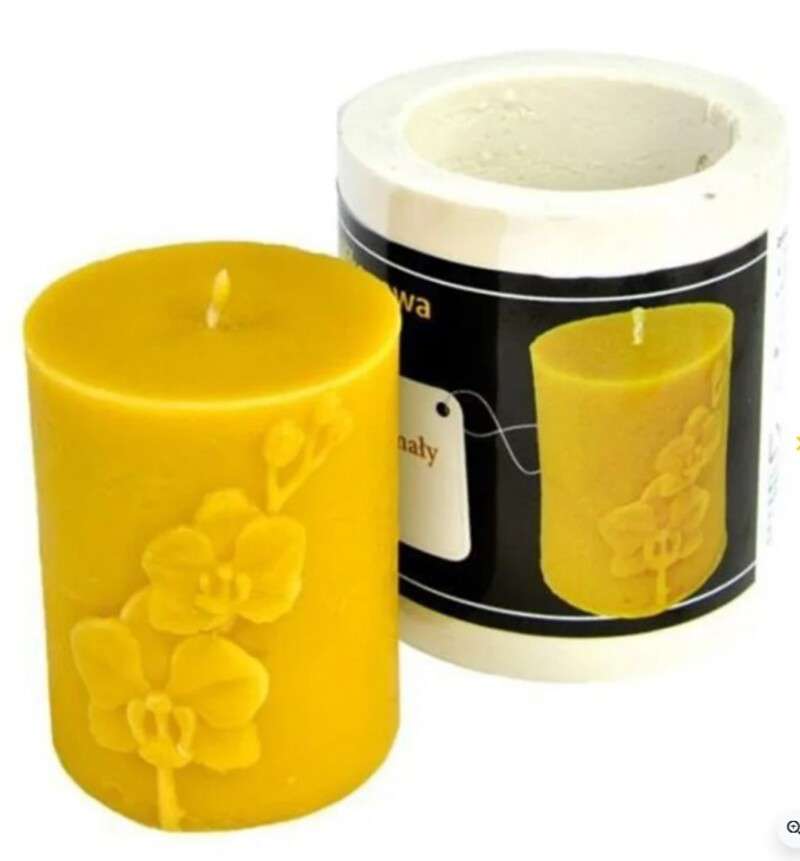 Forma silikonowa WALEC Z ORCHIDEĄ MAŁY 9 cm Forma silikonowa WALEC Z ORCHIDEĄ MAŁY 9 cm