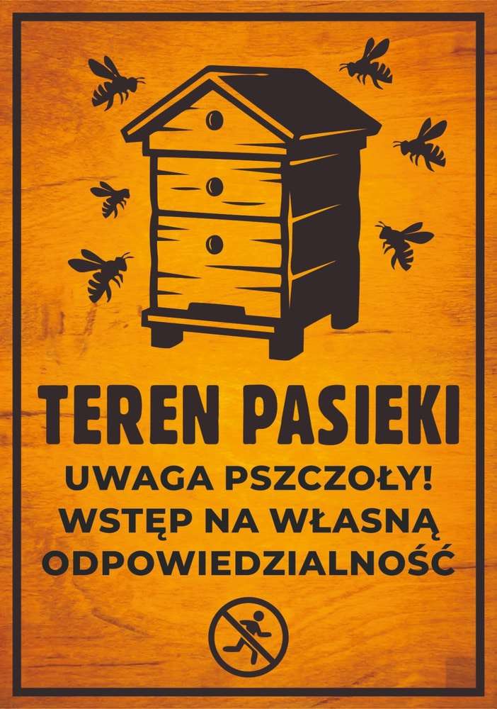 Tablica ostrzegawcza duża drewnopodobna w pionie  WZÓR 1