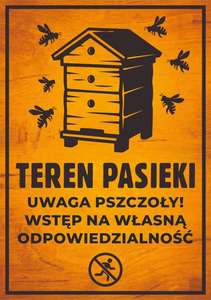 Tablica ostrzegawcza duża drewnopodobna w pionie  WZÓR 1