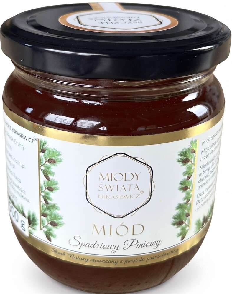 Miód spadziowy piniowy 500g Miody Świata Łukasiewicz® Miód spadziowy piniowy 500g Miody Świata Łukasiewicz®