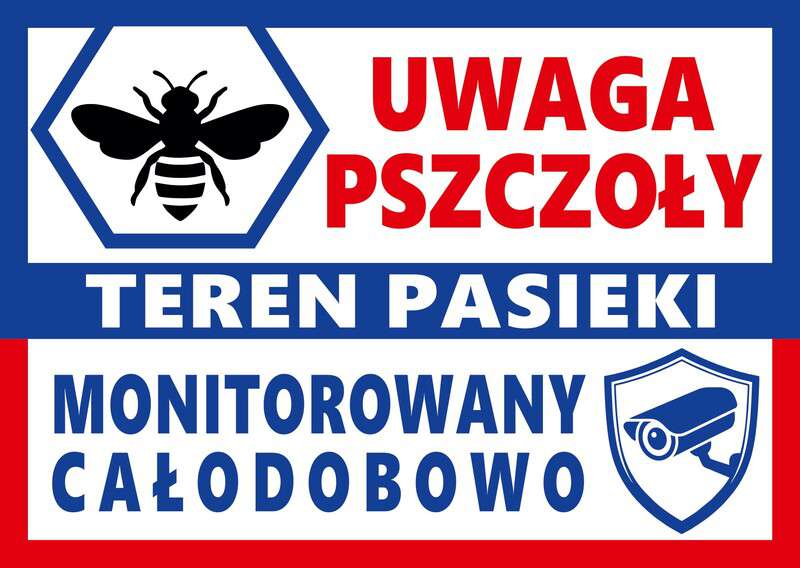 Tablica ostrzegawcza duża PASIEKA MONITOROWANA NOWY WZÓR Tablica ostrzegawcza duża PASIEKA MONITOROWANA NOWY WZÓR