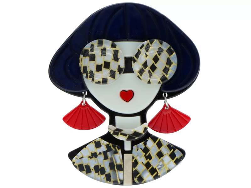 BROSZKA RETRO Dama z kolczykami BROSZKA RETRO Dama z kolczykami
